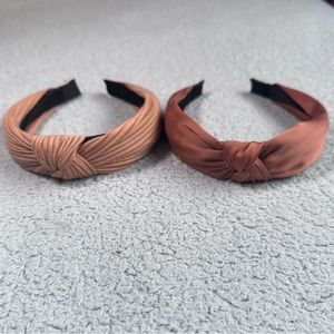 Two Beige Top Knot Headbands (selling 2) one size